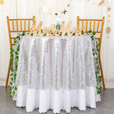 Lofaris Silver Glitter Sequin Party Banquet Round Table Cover